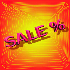 3D SIGNATURE SALE. SIGNITION BRIGHT PINK ON A RED-YELLOW GRADIENT