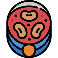 Fototapeta premium baked beans filled outline icon