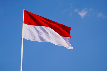 Indonesia flag red and white.