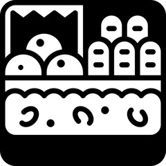 lunch box solid line icon