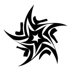 Swirling Star Abstract Flat Icon Isolated On White Background