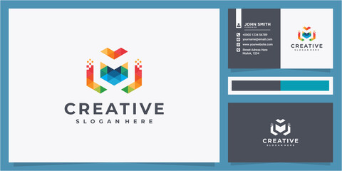 Geometric letter MX logo design concept. letter M geometric logo design icon