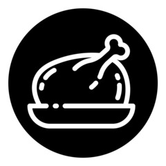 Christmas Turkey Flat Icon Isolated On White Background