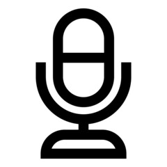 Obraz premium Microphone Flat Icon Isolated On White Background