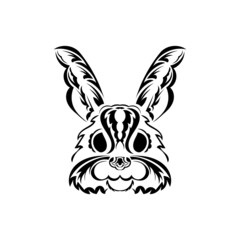 Rabbit head logo. Isolated symbol of 2023. Vector illustration.