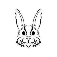 Fototapeta na wymiar Logo hare head. Isolated symbol of 2023. Vector.