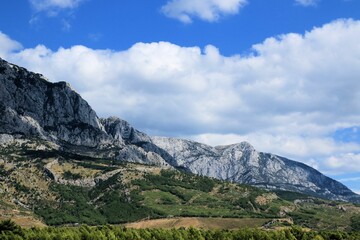 Fototapeta na wymiar Biokovo masif near Baska Voda and Brela, Croatia