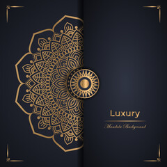 Floral luxury ornamental mandala background design in gold color