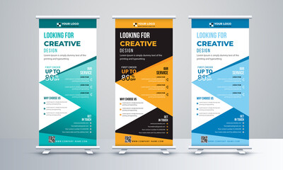 Abstract roll up display standee banner