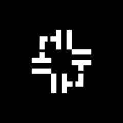 Obraz premium Cube Tech Flat Negative simple logo design