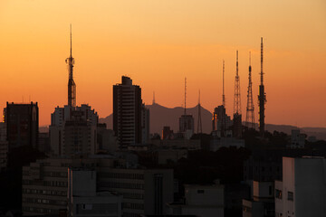Vista da região da Avenida Paulista em São Paulo - Brasil