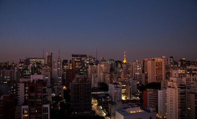 Vista da regi&atilde;o da Avenida Paulista em S&atilde;o Paulo - Brasil