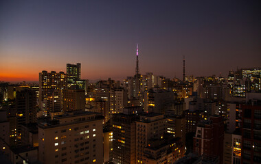 Vista da regi&atilde;o da Avenida Paulista em S&atilde;o Paulo - Brasil