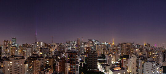 Vista da região da Avenida Paulista em São Paulo - Brasil
