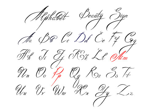 Calligraphy alphabet, logo, sign, handwritten signature, lettering font