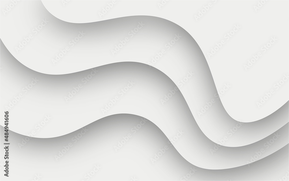 Poster abstract curve line white background. soft smooth lines curving to form a surface of light and shado