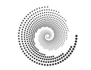 Spiral Effect. Abstract dotted vector background. Spiral dotted background or icon. Black