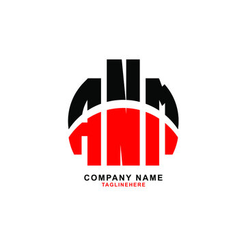 ANM letter design. ANM letter logo design with white background. ANM creative letter logo with two colors.
