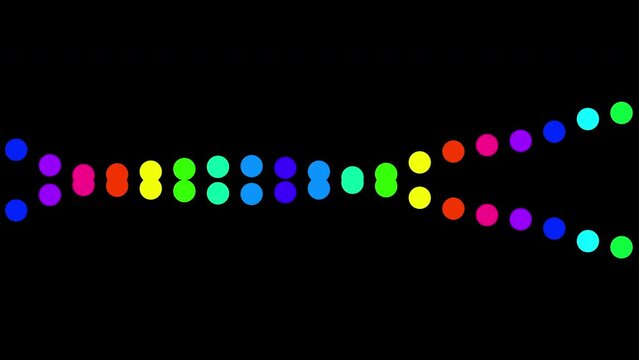 Abstract audio wave spectrum moving at black background. Seamless loopable background.