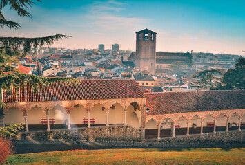Obraz premium Historic center of the city of Udine, December, Italy