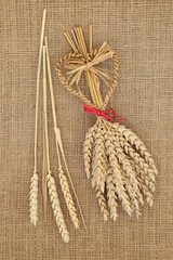 Corn dolly with wheat sheaths. Ancient pagan druid fertility symbol and used in harvest ritual...