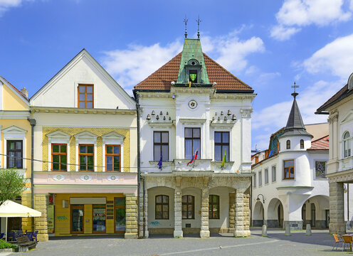 Zilina, Slovakia - Old Town Hall on Marianske namestie (Marienplatz) - main town square of Zilina. Zilina is the third largest city of Slovakia.