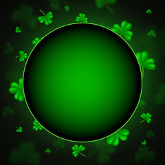 Vector illustration shining background with green clovers