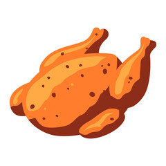 clip art of grilled turkey with cartoon design