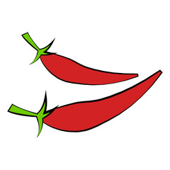 clip art of red chili with cartoon design