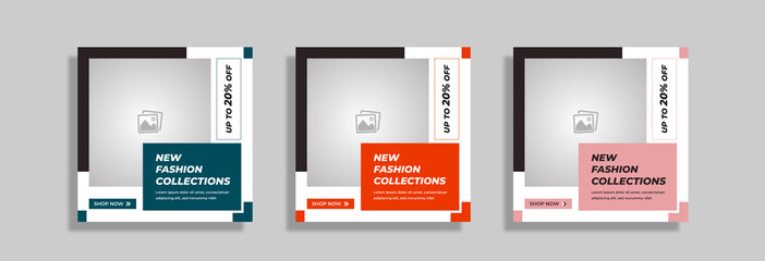 New season fashion sale web banner or social media square post template