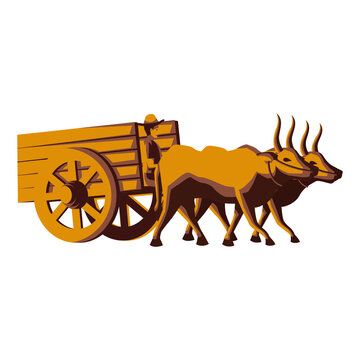 clip art of cow cart with cartoon design