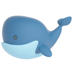 Whale isolated on white. 3d rendering