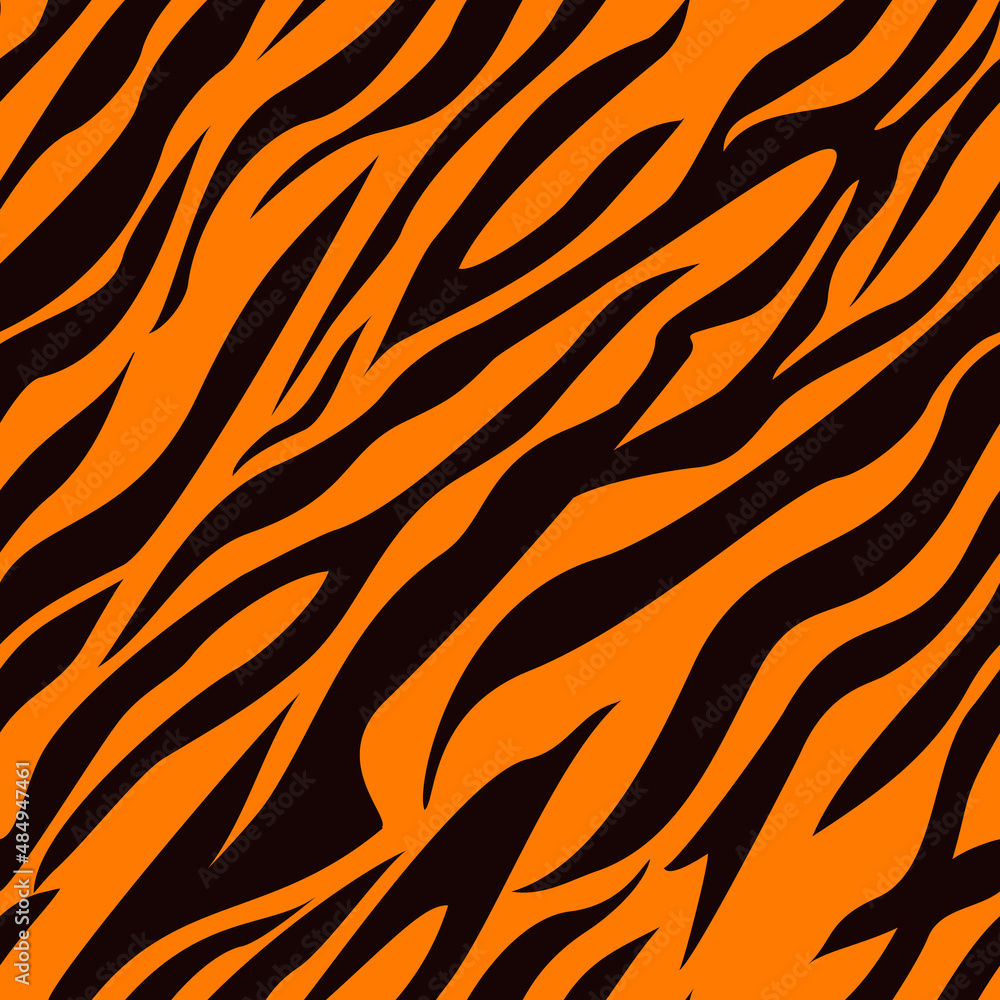 Poster seamless tiger skin pattern. abstract background of stripes. print on fabric and textiles. endless t