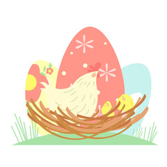 easter eggs in a nest