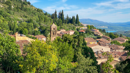 Naklejka premium Village of Moustier Sainte Marie in Provence, France