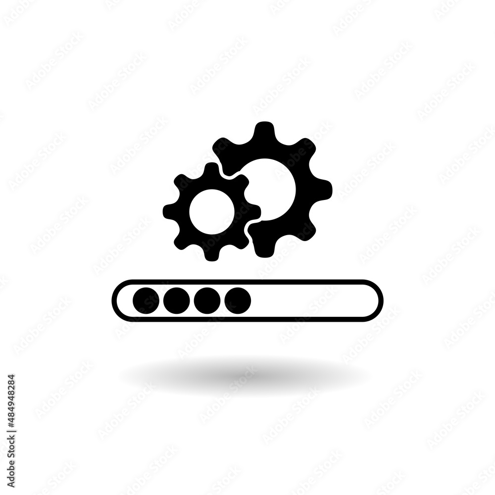 Poster update refresh icon with shadow