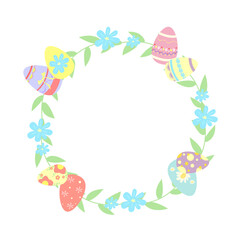 Obraz premium easter greeting wreath with eggs