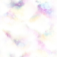 Seamless pale pastel tie dye bokeh texture. Soft tone on tone summer repeat background with washed out sun bleached ink dyed effect. 