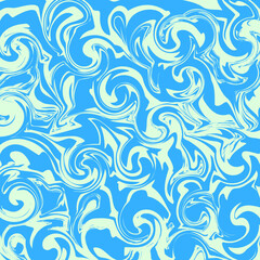 Blue texture the water surface with waves and reflections. vector illustration
