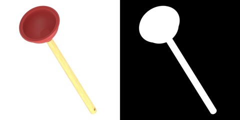 3D rendering illustration of a sink plunger