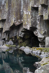 stone wall with moss