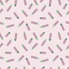 Hand drawn graphite pencils seamless pattern. Perfect for T-shirt, fabric, textile and print. Doodle illustration for decor and design.