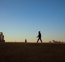 walking on the beach