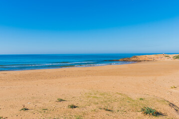 Fototapeta na wymiar View of Cava d'Aliga Beach, Scicli, Ragusa, Sicily, Italy, Europe
