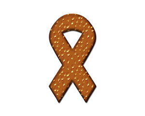 Cancer Awareness Ribbon symbol Cookies chocolate icon logo illustration