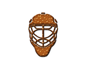 Fototapeta na wymiar Hockey goalie mask symbol Cookies chocolate icon logo illustration