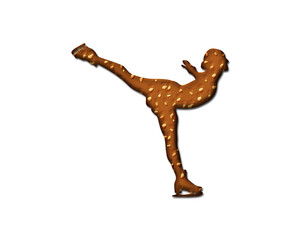 Ice Skating female symbol Cookies chocolate icon logo illustration