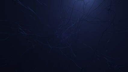 3d render, abstract lines nuclear system imitation 
