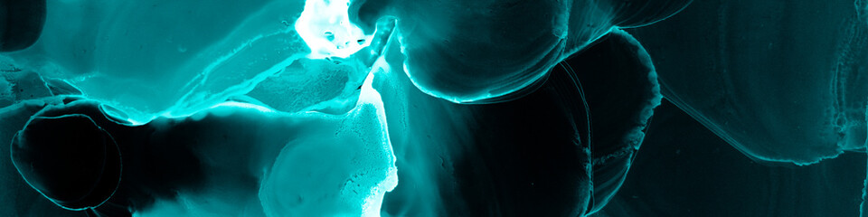 Cellular Watercolor. Blue Microscopy Splash.
