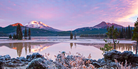 sunrise over the lake